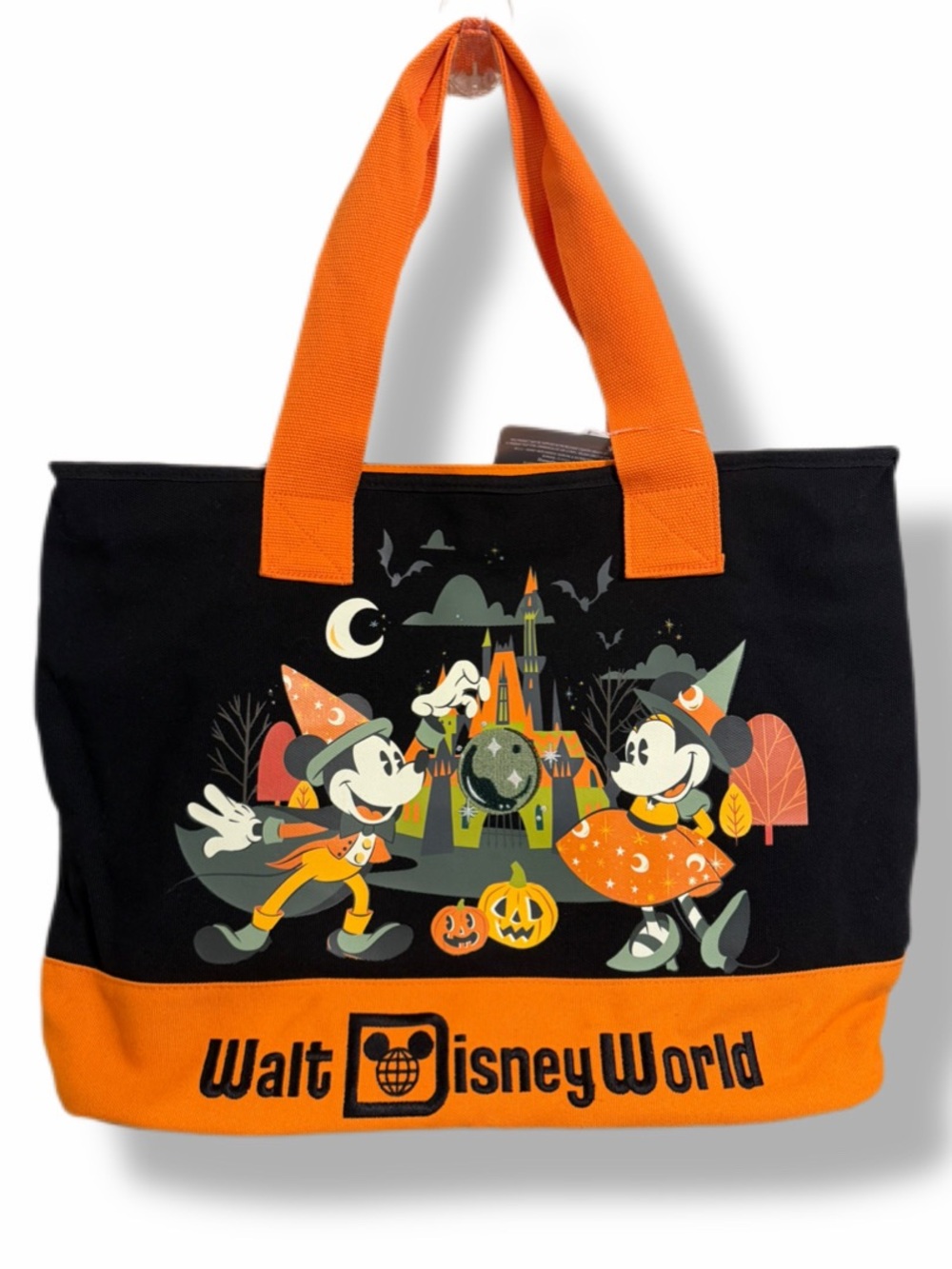 Disney Parks Halloween Mickey Minnie Walt Disney World Canvas Tote Bag NWT
